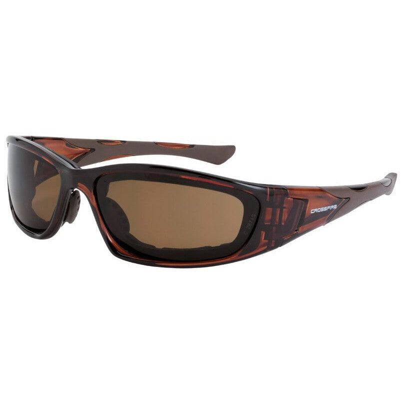 Crossfire MP7 Foam-Lined Safety Glasses Brown with HD Brown Anti-Fog Lenses