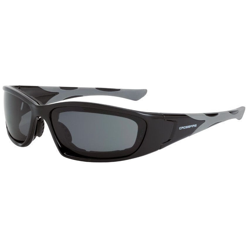 Crossfire MP7 Foam-Lined Safety Glasses Black with Dark Smoke Anti-Fog Lenses