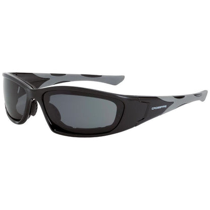 Crossfire MP7 Foam-Lined Safety Glasses Black with Dark Smoke Anti-Fog Lenses