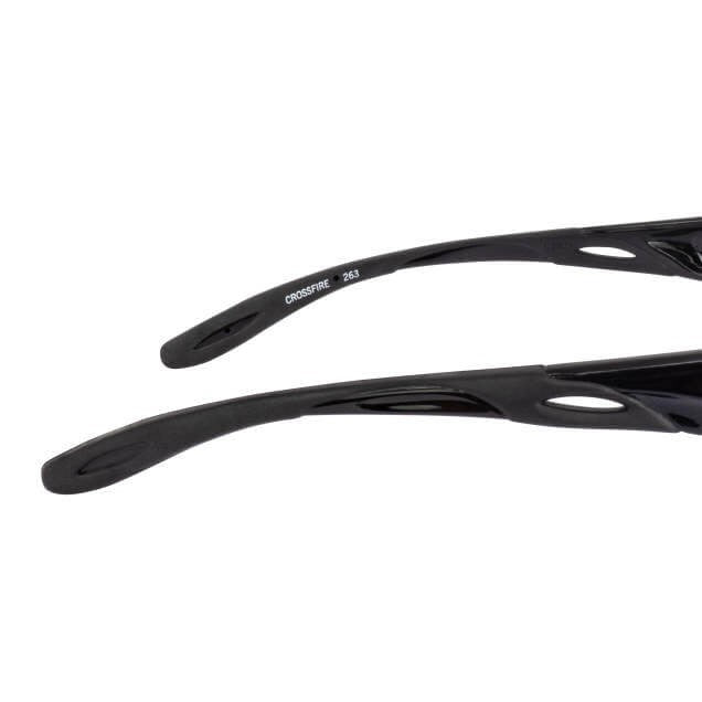 Crossfire Infinity Safety Glasses Black with Silver Mirror Lenses