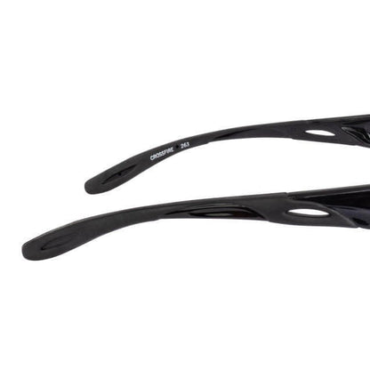 Crossfire Infinity Safety Glasses Black with Silver Mirror Lenses