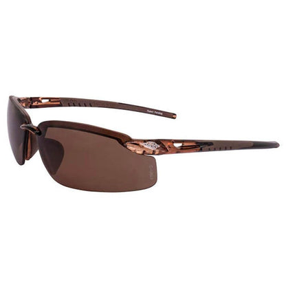 Crossfire ES5 Safety Glasses Crystal Brown with Polarized Brown Lenses