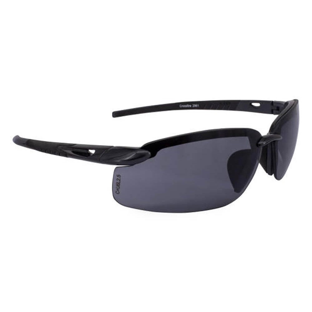 Crossfire ES5 Safety Glasses Pearl Black with Smoke Lenses