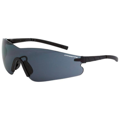 Crossfire Blade Safety Glasses Black with Smoke Anti-Fog Lenses