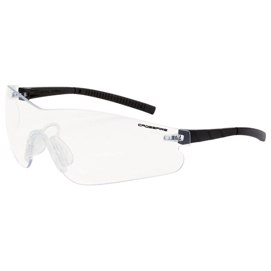 Crossfire Blade Safety Glasses Black with Clear Anti-Fog Lenses