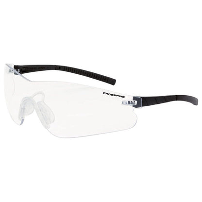 Crossfire Blade Safety Glasses Black with Clear Anti-Fog Lenses