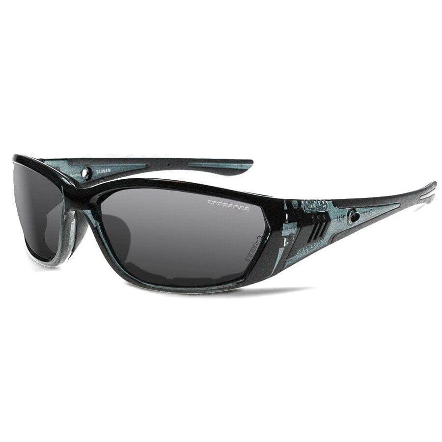 Crossfire 710 Foam Lined Safety Glasses Black with Smoke Anti-Fog Lenses