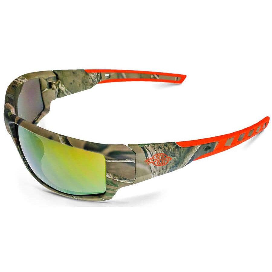 Crossfire Cumulus Safety Glasses Camo with Gold Mirror Lenses