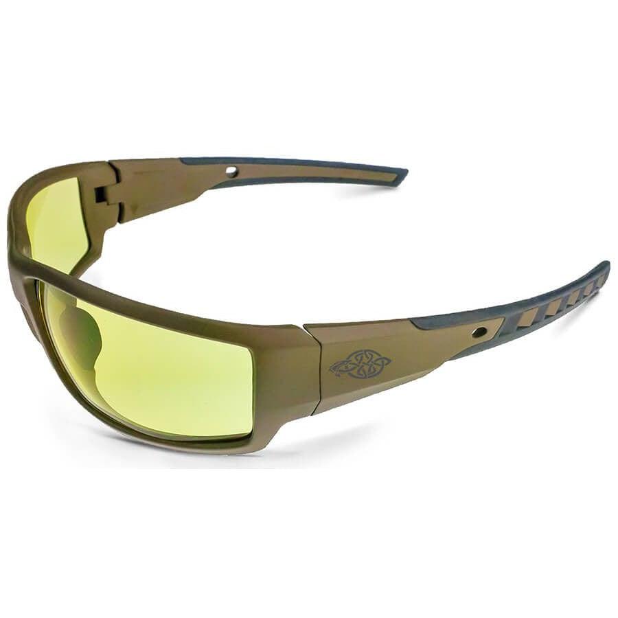 Crossfire Cumulus Safety Glasses Tan SDE with HD Yellow Lenses