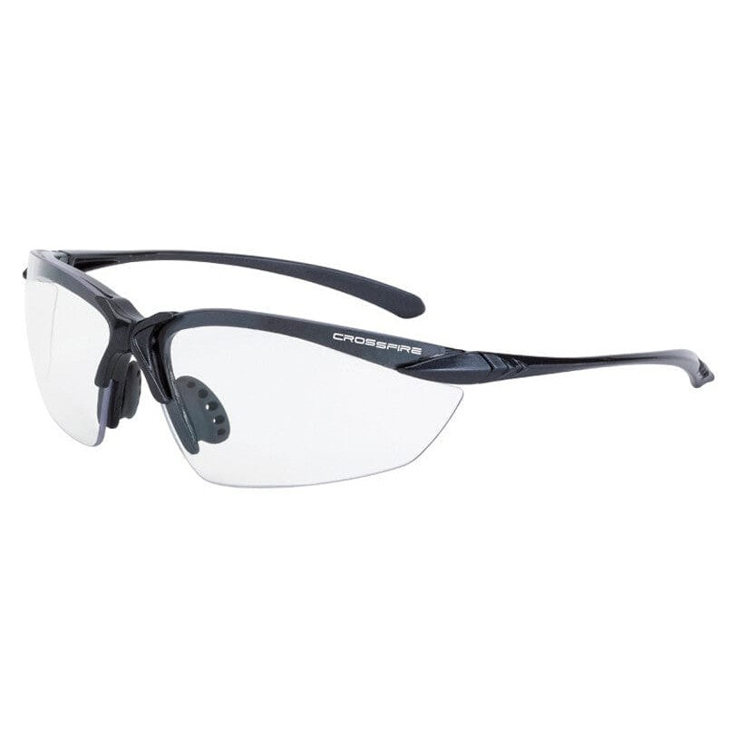 Crossfire Sniper Safety Glasses Black with Clear Lenses