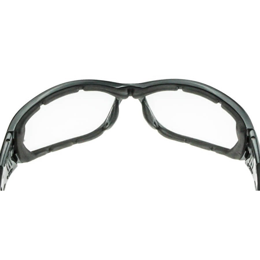 Crossfire 710 Foam Lined Safety Glasses Black with Indoor-Outdoor Indigo Flash Anti-Fog Lenses