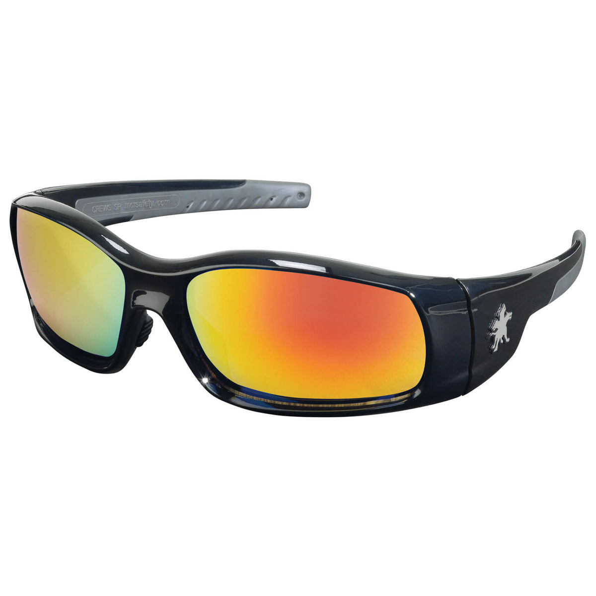 MCR Safety Swagger SR1 Safety Glasses Black Frame with Fire Mirror Lenses
