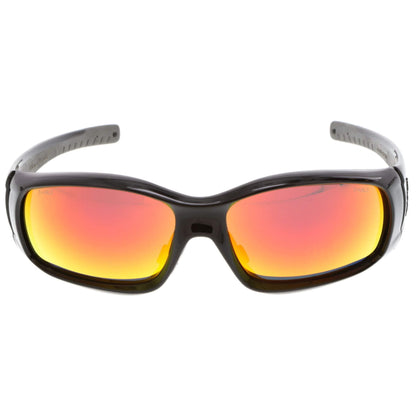 MCR Safety Swagger SR1 Safety Glasses Black Frame with Fire Mirror Lenses