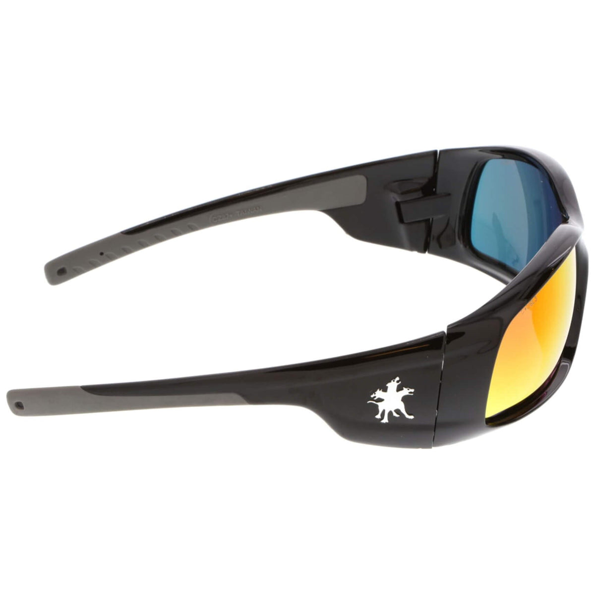 MCR Safety Swagger SR1 Safety Glasses Black Frame with Fire Mirror Lenses