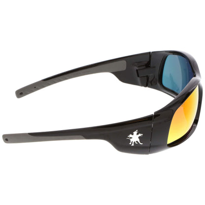 MCR Safety Swagger SR1 Safety Glasses Black Frame with Fire Mirror Lenses