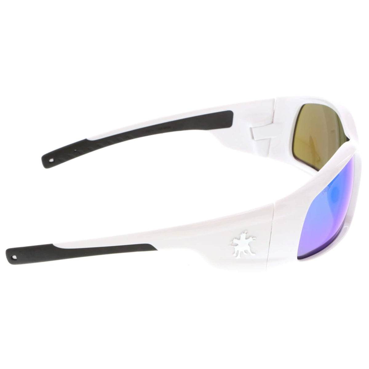 MCR Safety Swagger SR1 Safety Glasses White Frame with Blue Diamond Mirror Lenses