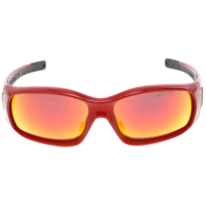 MCR Safety Swagger SR1 Safety Glasses Red Frame with Fire Mirror Lenses