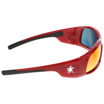MCR Safety Swagger SR1 Safety Glasses Red Frame with Fire Mirror Lenses