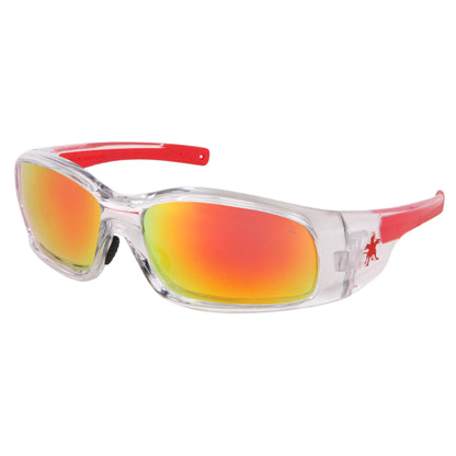 MCR Safety Swagger SR1 Safety Glasses Clear Frame with Fire Mirror Lenses