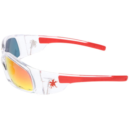 MCR Safety Swagger SR1 Safety Glasses Clear Frame with Fire Mirror Lenses
