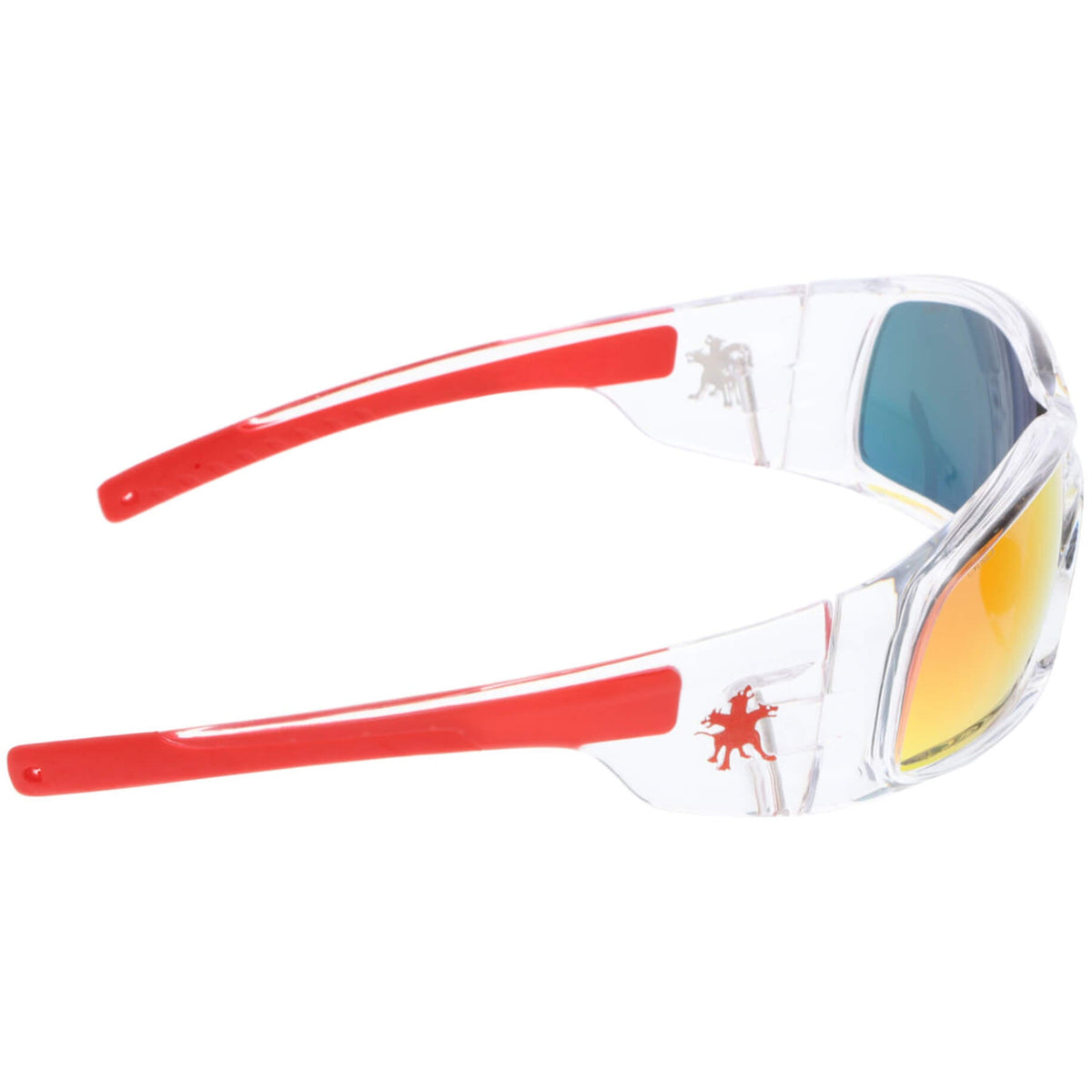 MCR Safety Swagger SR1 Safety Glasses Clear Frame with Fire Mirror Lenses