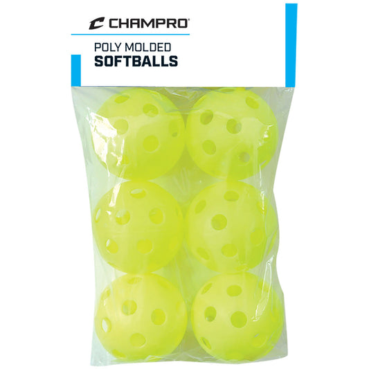 12" Poly Balls-6 Pk Optic Yellow