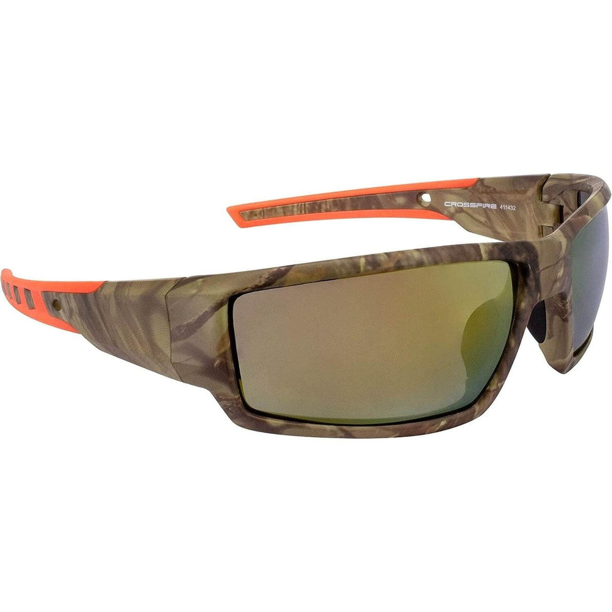 Crossfire Cumulus Safety Glasses Camo with Gold Mirror Lenses