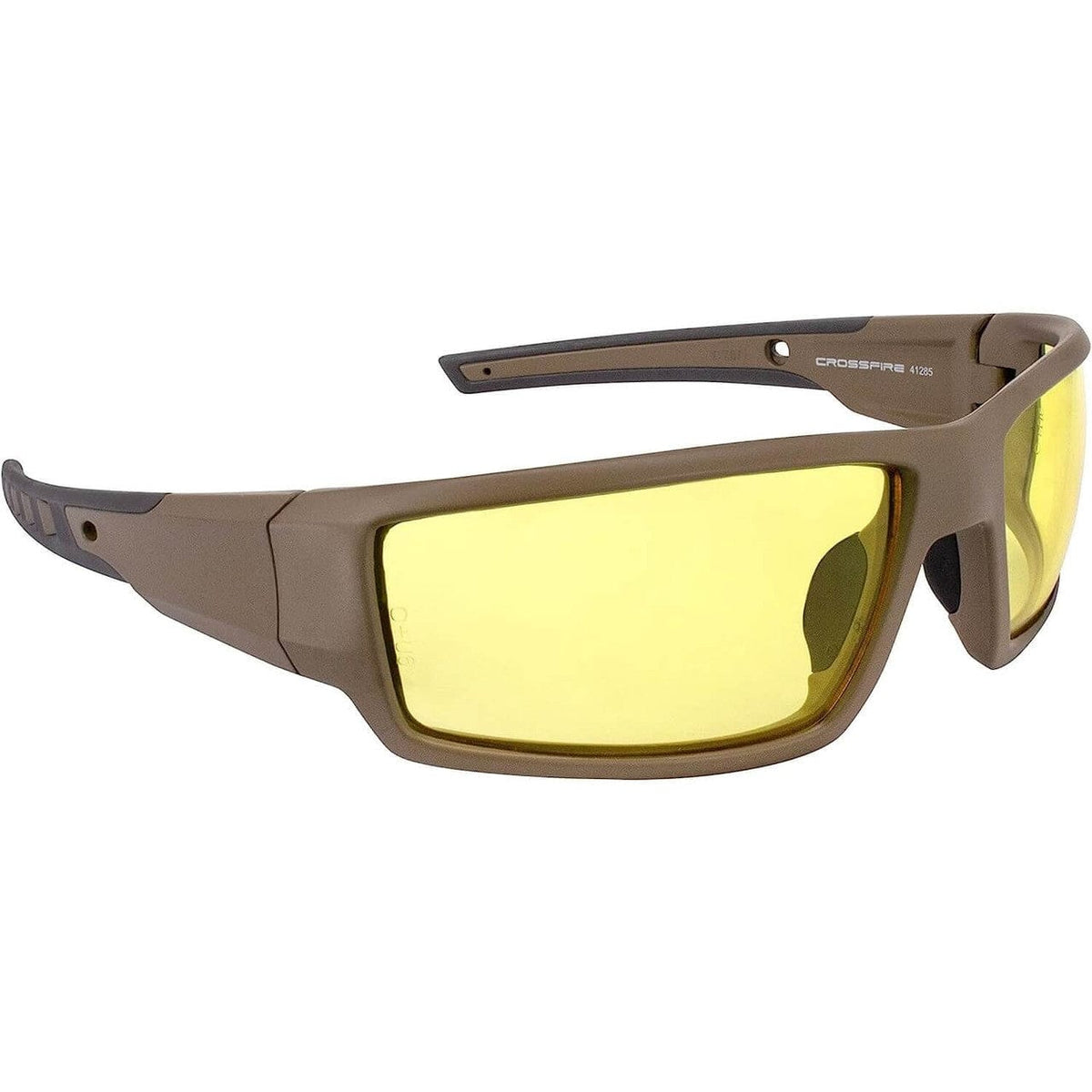 Crossfire Cumulus Safety Glasses Tan SDE with HD Yellow Lenses