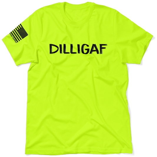 DILLIGAF  - Safety Yellow T-Shirt