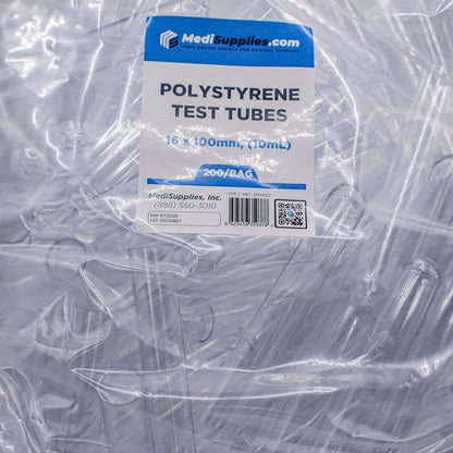 Polystyrene Clear Test Tube 16x100mm 10mL