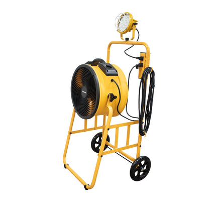 XPOWER FA-300K6 Warehouse Dock Cooling Fan Kit + L-30 LED Spotlight + 300T Mobile Trolley