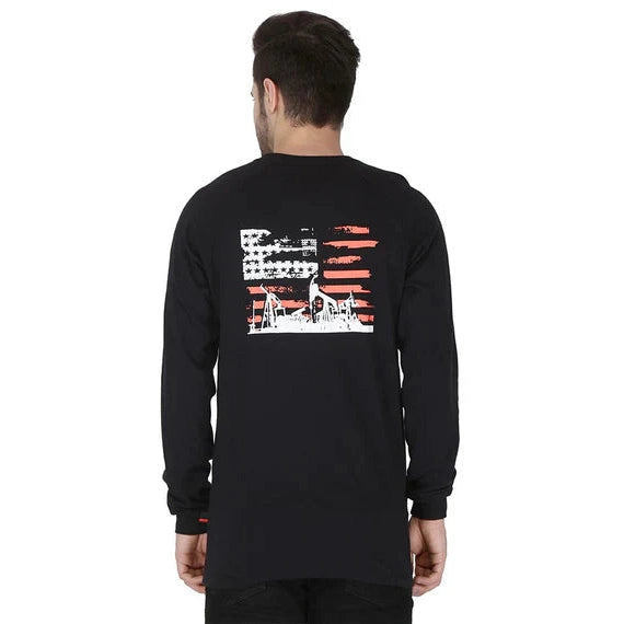 Forge Fr Men's Ripped Framework Black Long Sleeve T-shirt