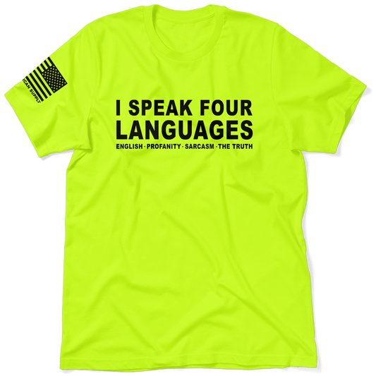 Four Languages - Safety Yellow Hi-Vis T-Shirt