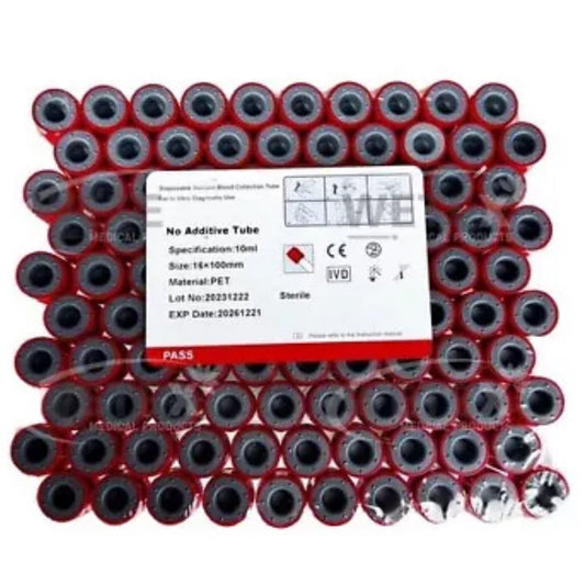 Plain Blood Collection Vacutainer Tube No Additives PET sterile 10ml (200 Pcs Per Order)