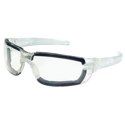 MCR Safety HK3 Safety Glasses with Foam-Lined Clear Frame and Clear MAX6 Anti-Fog Lens