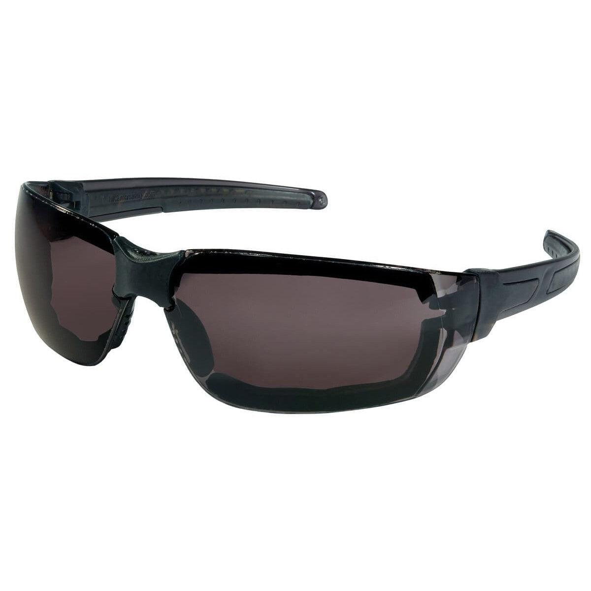 MCR Safety HK3 Safety Glasses with Foam-Lined Black Frame and Gray MAX6 Anti-Fog Lens