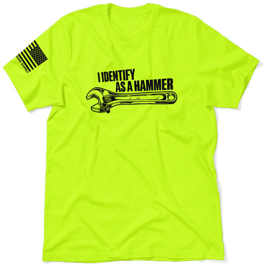 Identify As A Hammer - Safety Yellow T-Shirt