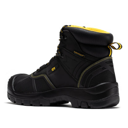 ROCKROOSTER Woodland Black 6 inch Waterproof Composite Toe Leather Work Boots AK663