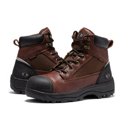 ROCKROOSTER Daviston 6 inch Brown Composite Toe Waterproof Work Boots AT872