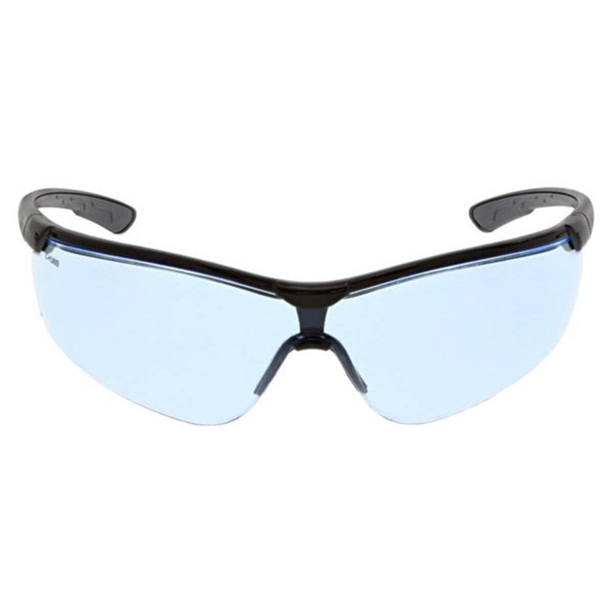 MCR Safety Klondike KD7 Safety Glasses Black Frame and Light Blue UV-Anti-Fog Lens