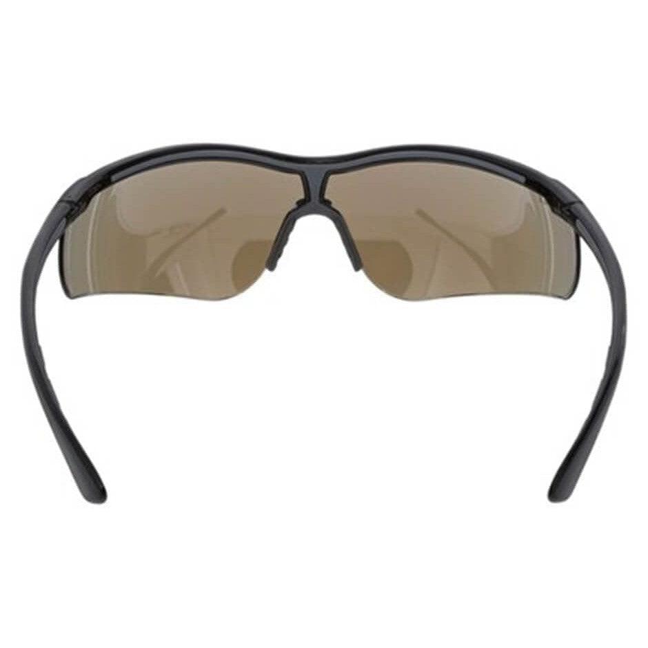 MCR Safety Klondike KD7 Safety Glasses Black Frame and Blue Diamond Mirror Lens
