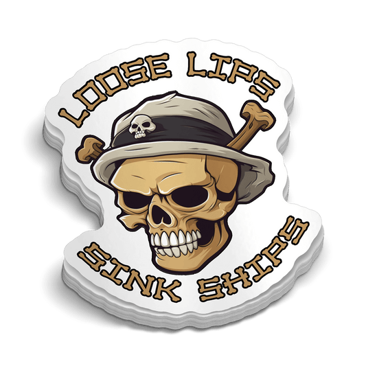 Loose Lips Hard Hat Decal
