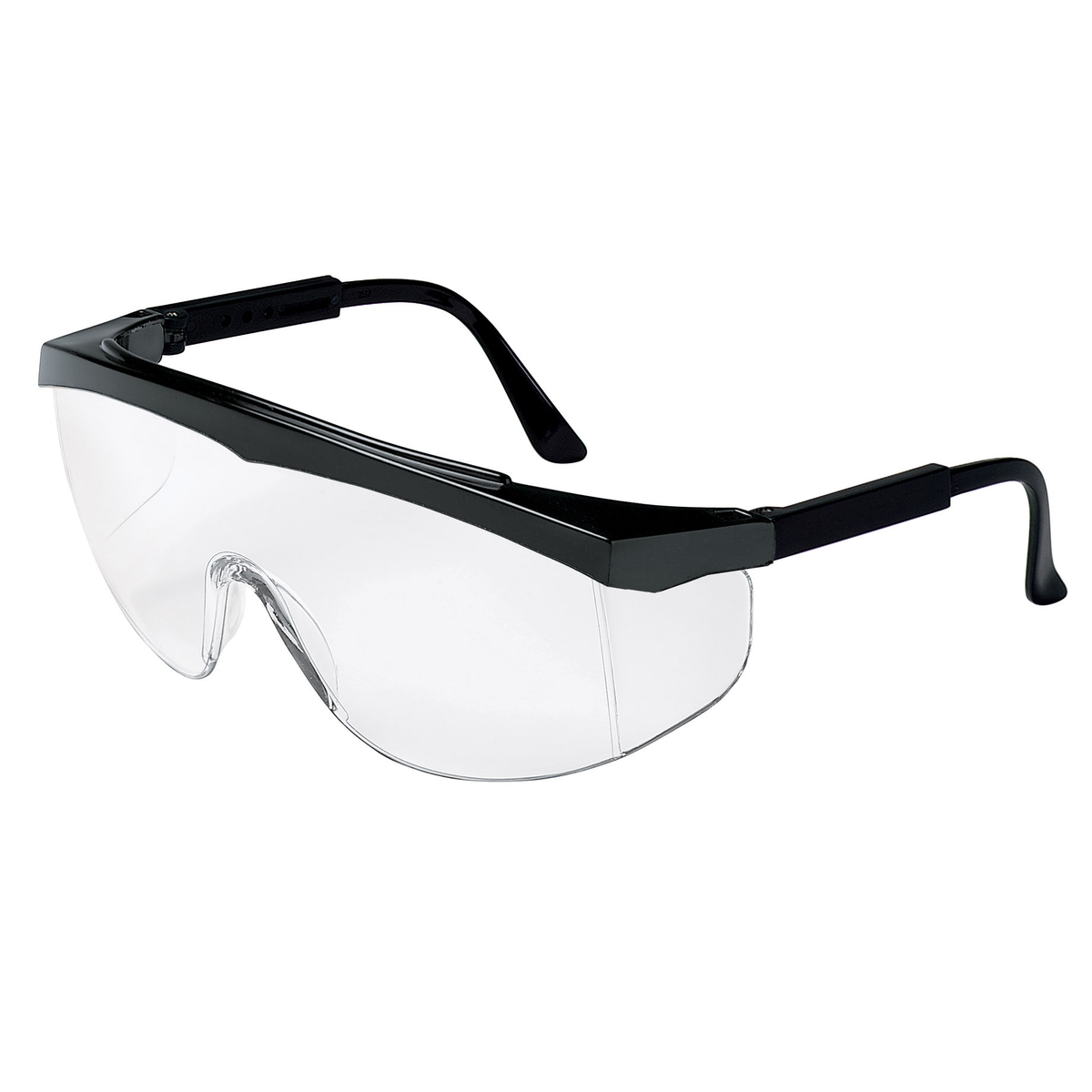 MCR Safety SS1 Safety Glasses with Black Frame and Clear Lens