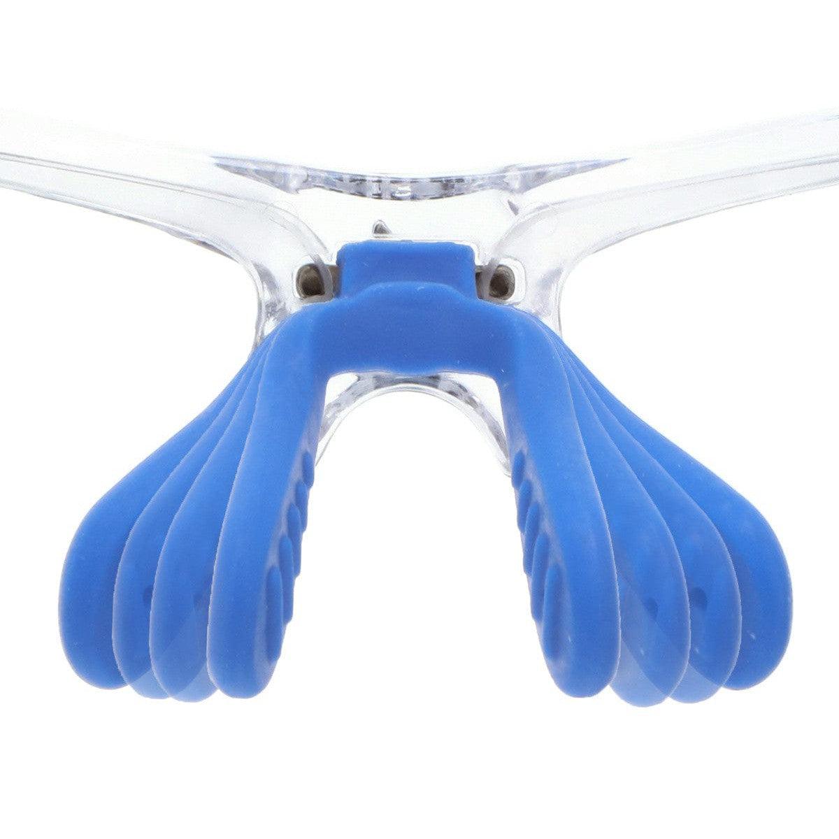 MCR Safety Dominator 3 Safety Glasses with Clear Frame and Polarized Ice Blue Mirror Lens