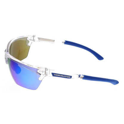 MCR Safety Dominator 3 Safety Glasses with Clear Frame and Polarized Ice Blue Mirror Lens