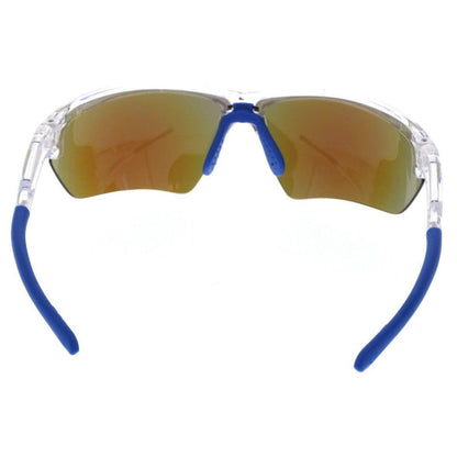 MCR Safety Dominator 3 Safety Glasses with Clear Frame and Polarized Ice Blue Mirror Lens