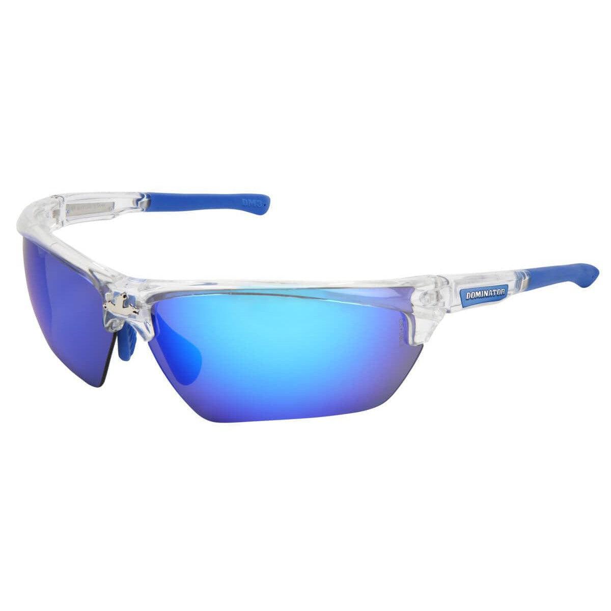 MCR Safety Dominator 3 Safety Glasses with Clear Frame and Ice Blue Mirror Lens