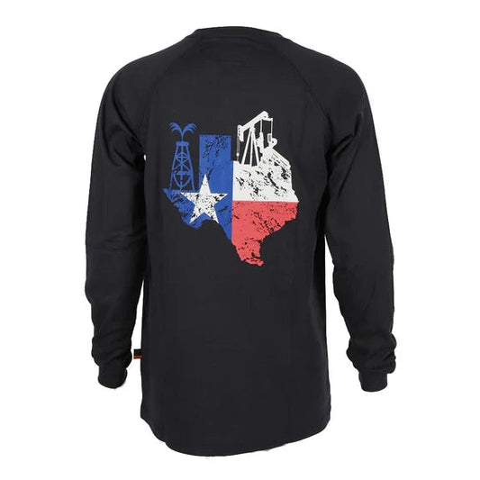 Men's FR Graphic Crew Neck Tee Navy - Texas Flag Slogan
