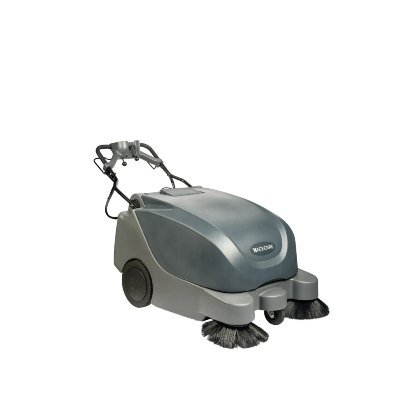 NaceCare 36″ Battery Sweeper – Traction Drive + Vacuum System + Dual Side Brooms