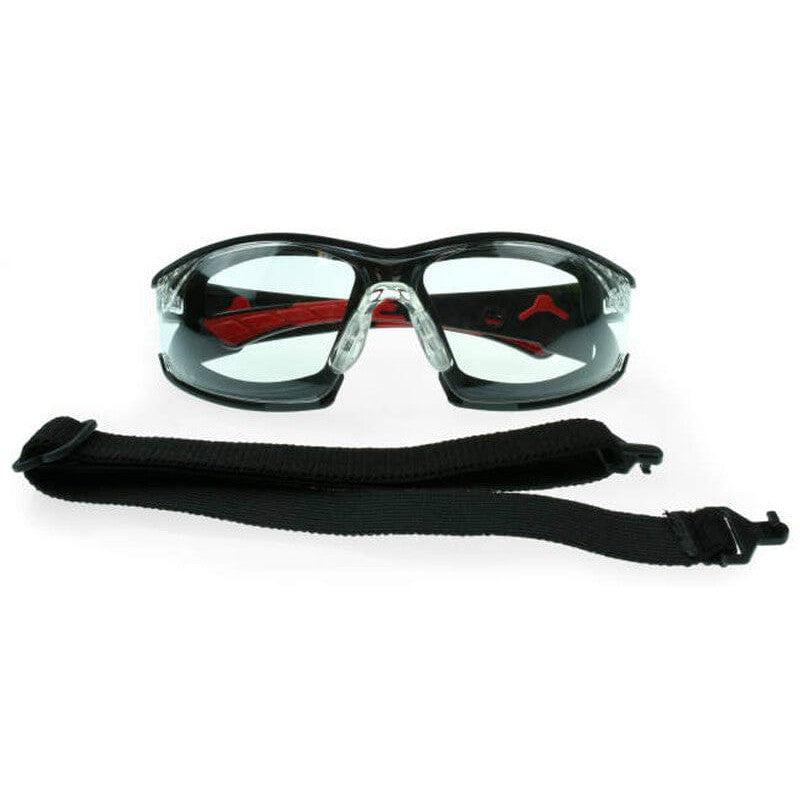 Radians Obliterator Foam-Lined Safety Glasses Black/Red Frame Clear IQUITY Anti-Fog Lens